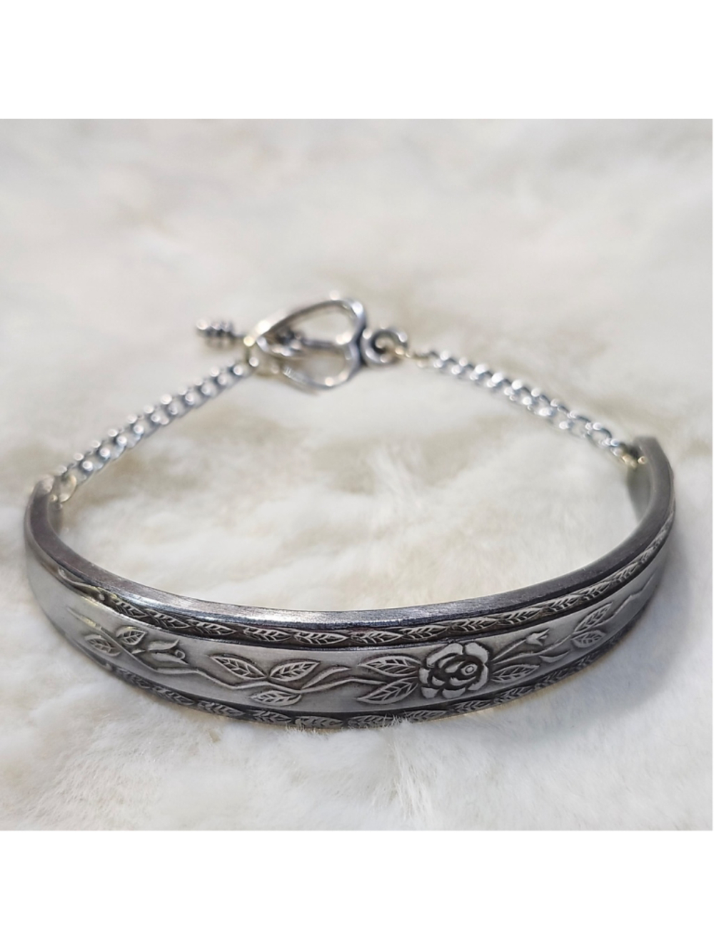 Floral Rose bracelet Spoon Handle Floral jewelry
